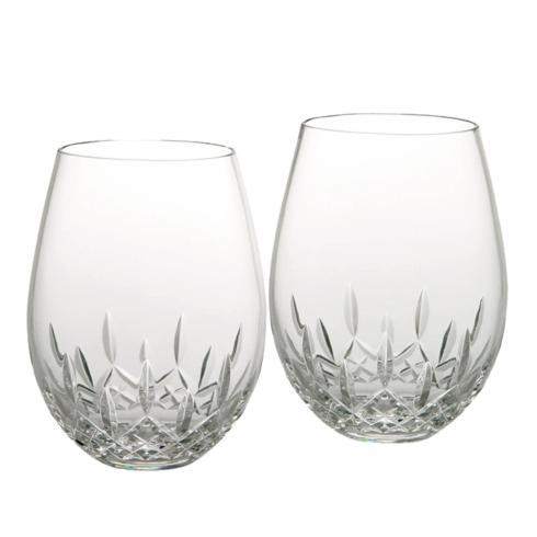 $190.00 Pair of Lismore Essence Stemless Deep Red Stemless Wine Glasses