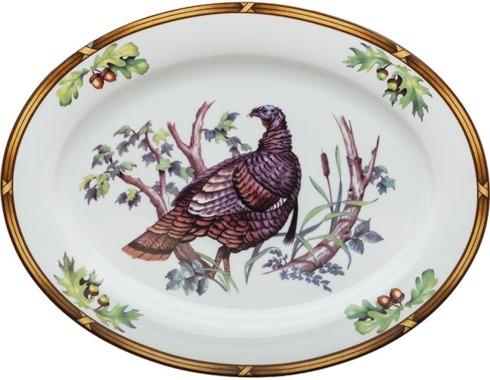 $199.00 Game Birds Wild Turkey 14.25" Oval Platter