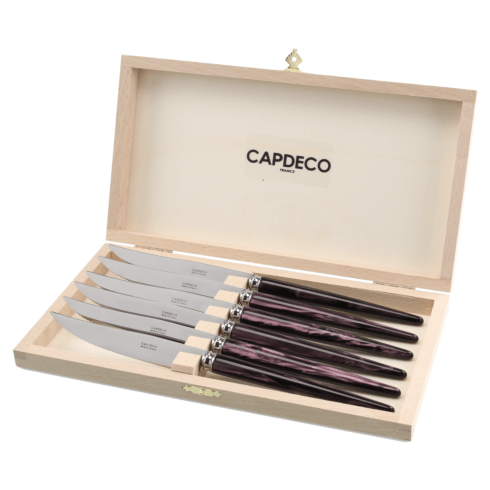 Capdeco  TANG plum Set of 6 steak knives