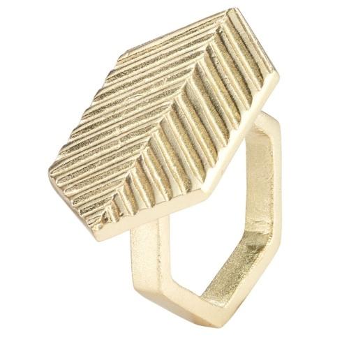 Gold METAL NAPKIN RINGS WITH CHAIN BAND XMAS DINNER EVENTS WEDDING PACK OF 6