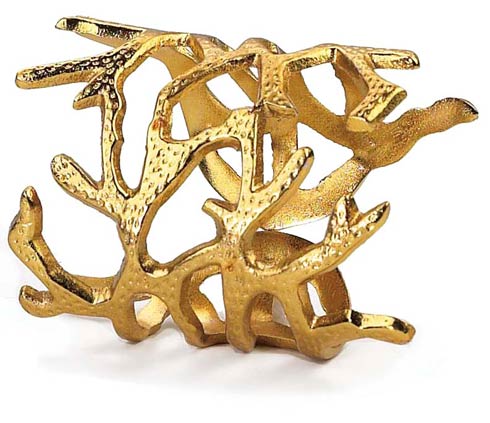 Bodrum  Coral Gold Napkin Ring p of 4 $45.00