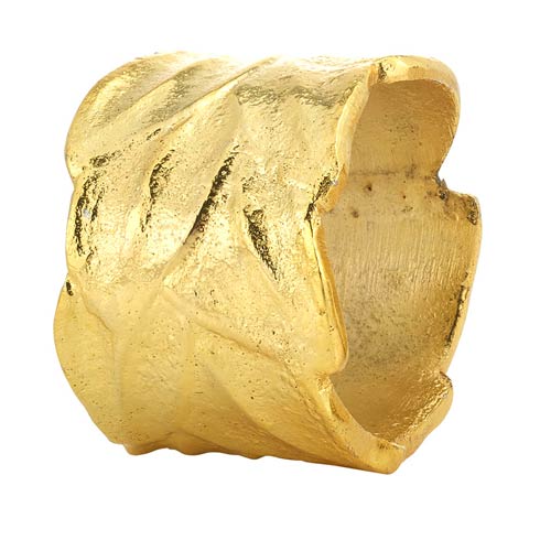 Bodrum  Laurel Leaf Gold Napkin Ring - Pack of 4 $36.00