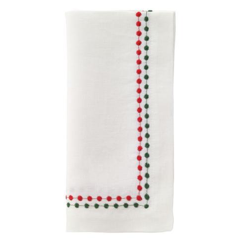 Bodrum  Pearls Red/ Green Napkins - Pack of 4 $126.00
