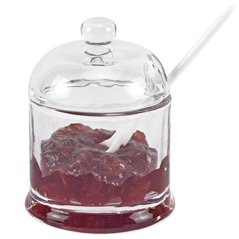 $24.95 Glass Jam or Honey Jar with Ceramic Spoon H5"