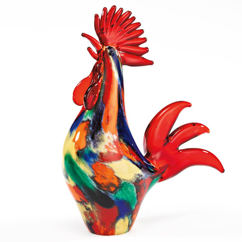 $99.95 Colorful Murano Style Artistic Glass 11" Tall Rooster