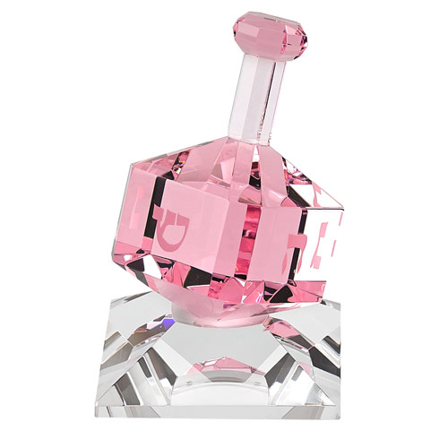 $49.95 Pink Crystal Dreidel On Stand H3"