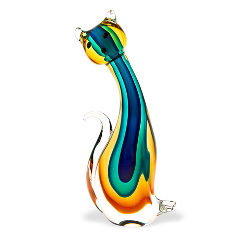 $84.95 Murano Style Art Glass 11" Cat