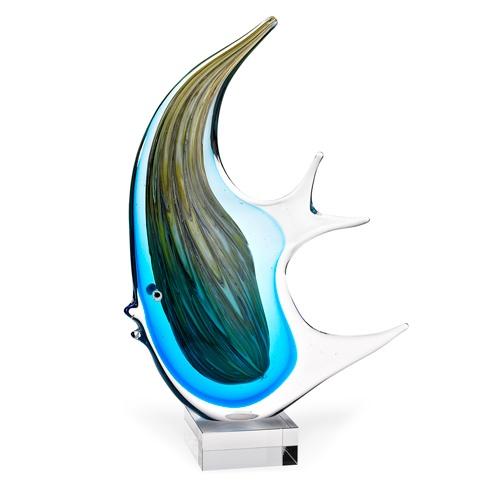 $199.95 Murano Style Artistic Glass Giant Angel Fish H 16"