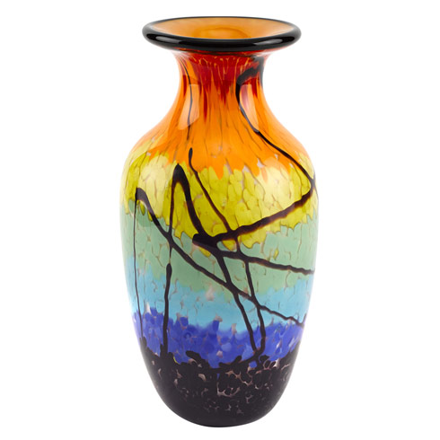 Allura Murano Style Art Glass Urn Shape 10.5 inch Vase - $109.95