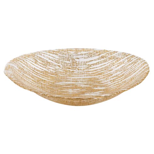 Badash  Secret Treasure Handcrafted Glass With Metallic Accent Secret Treasure Gold Mouth Blown Glass 15" X 9" Oval Bowl $54.95