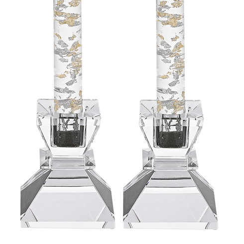 $29.75 Saturn Pair of 2.75"  Crystal Candle Holders