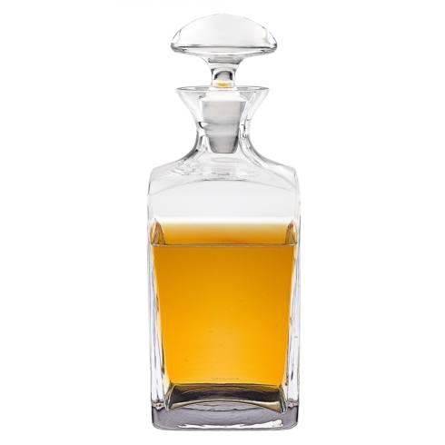 $89.95 Andre Square European Mouth Blown 34 oz. Scotch or Whiskey Lead Free Crystal Decanter H10.5"
