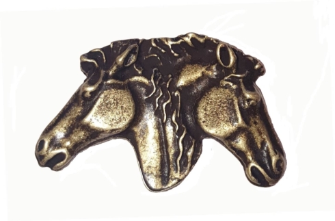 $16.50 Dual Horse Heads Brass Ox Cabinet Knob