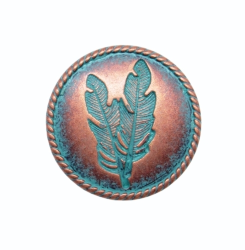 $15.60 Double Feather Copper Patina Cabinet Knob