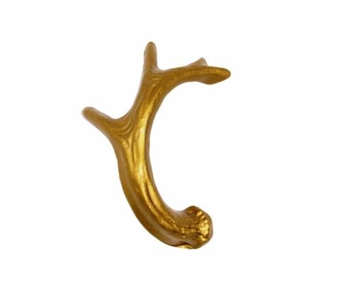 $26.60 Deer Antler Right Facing 2-15/16-in Center to Center Lux Gold Cabinet Pull