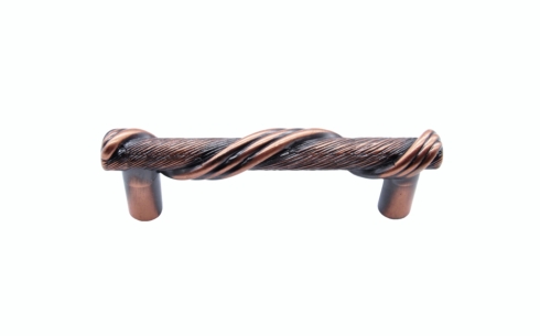$20.10 Wrapped Textured &amp; Tied 3-In Center to Center Satin Copper Ox Cabinet Pull