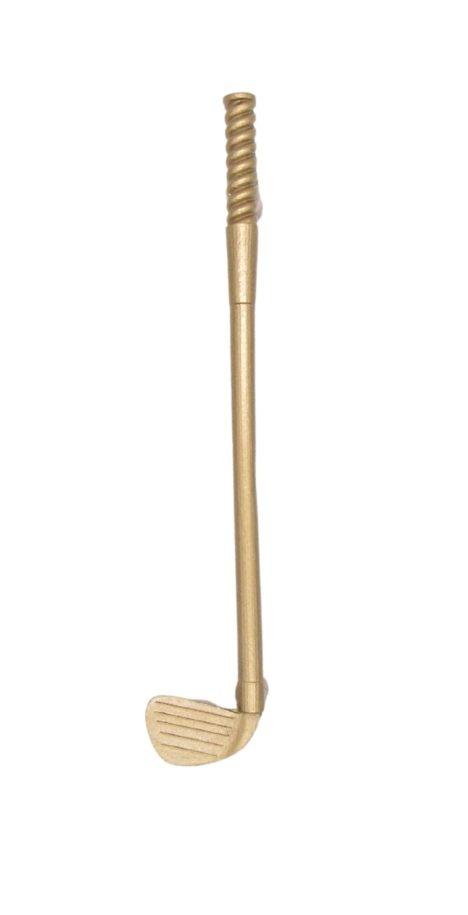 $33.30 Large Golf Club Left Facing Cabinet Pull 6" Center to Center Lux Gold