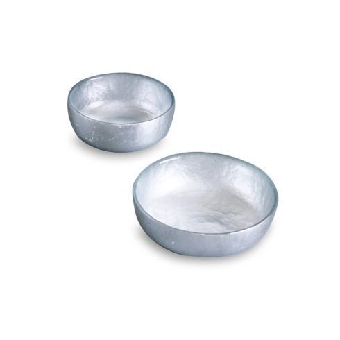 Shallow Round Foil Leafing Bowl Set of 2 (Silver) - $53.00