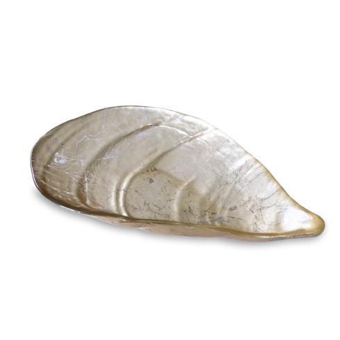 Large Cracked Foil Leafing Pina Shell Platter (Gold) - $71.00