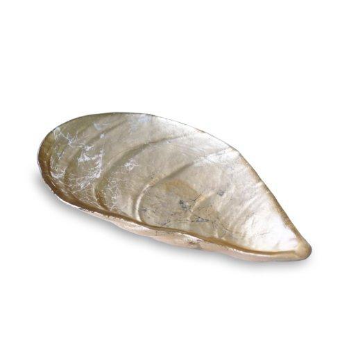 $63.00 Medium Cracked Foil Leafing Pina Shell Platter (Gold)