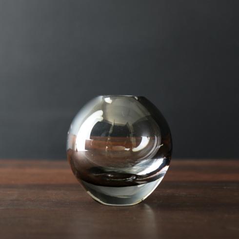 Beatriz Ball  Glass GLASS smooth rnd bud vase smoke grey $48.00