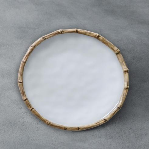Bamboo 9" Salad Plate (White and Natural) - $18.00
