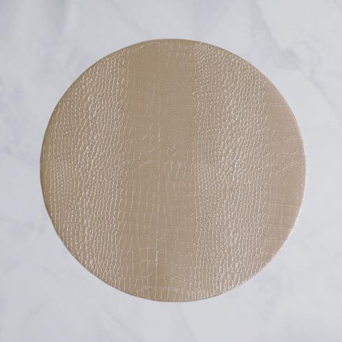 VIDA Croc Reversible 16" Round Placemats Set of 4 (Silver and Gold) - $48.00