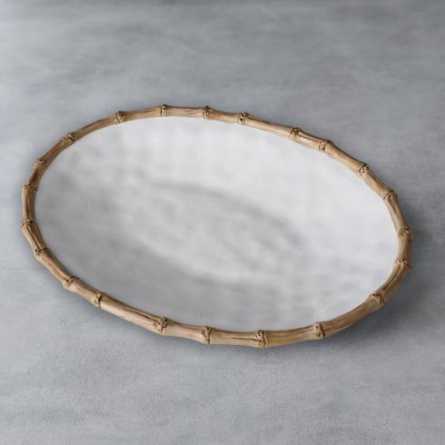 $63.00 Bamboo Large Oval Platter (White and Natural)