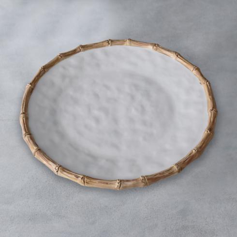 $59.00 Bamboo Round Platter (White and Natural)