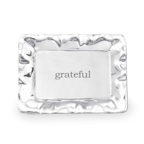 Vento Rectangular Engraved Tray "grateful" - $43.00