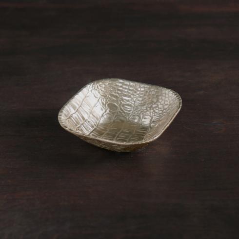 SIERRA MODERN Croc square bowl gold (sm) - $59.00