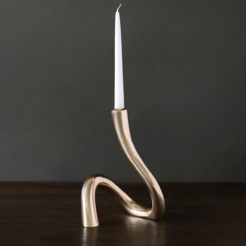 SIERRA MODERN Serpente candlestick 11" gold - $203.00