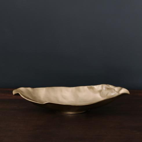 SIERRA MODERN Maia long oval bowl gold (md) - $112.00