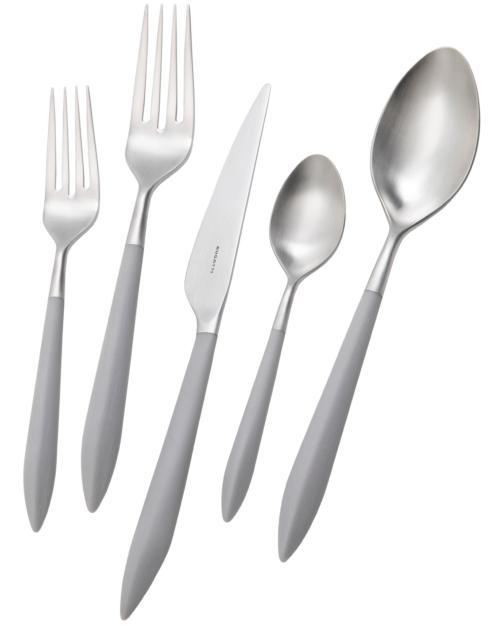 $174.00 Ares Brushed grey handle 5 Piece Place Setting