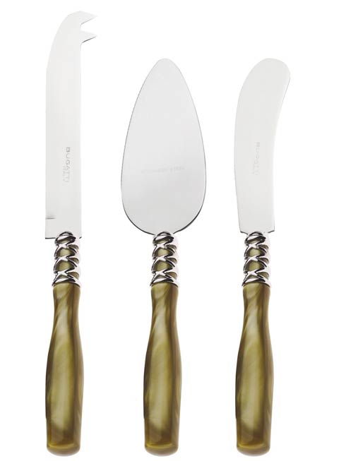 $155.00 Arianna - 3 Piece Cheese Knife Set in gift box - chartreuse
