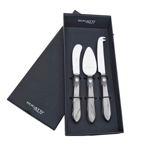 $155.00 Oxford - 3 Piece Cheese Knife Set in gift box - grey
