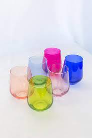 Estelle Colored Glass   Multi Stemless wine glasses $160.00