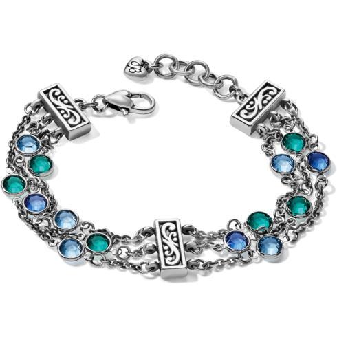 $98.00 Elora Gems Blues Tri Strand Bracelet