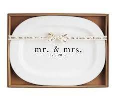Mud Pie   Mr. &amp; Mrs. oval platter $52.00