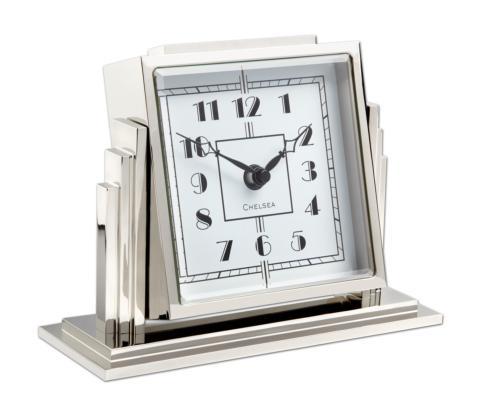 $650.00 Athena Desk Clock In Nickel with White Dial