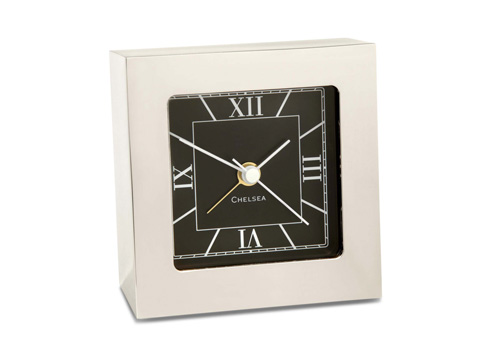 $310.00 Square Desk Alarm Clock in Nickel