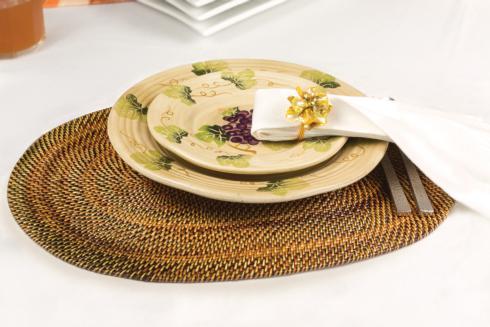 Calaisio  Table Collection Handwoven  Placemat Placemat Oval Set of 4 pcs