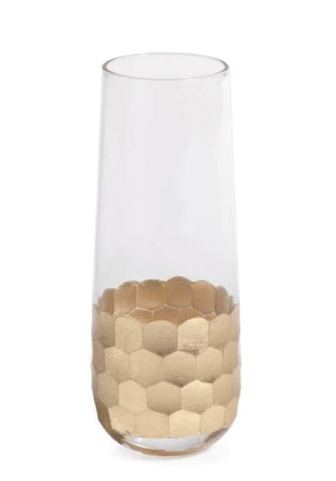 Zodax   Stemless Champagne glass with Goldleaf $18.99
