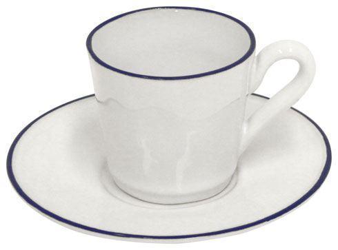 $31.00 Coffee Cup and Saucer 3 oz., White-blue