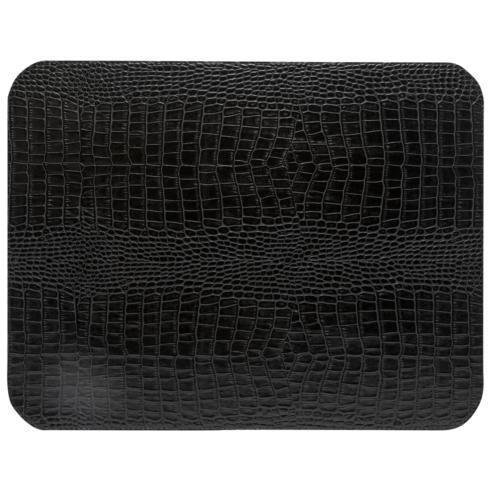 $21.00 Rect. Placemat 100% PU Leather Black