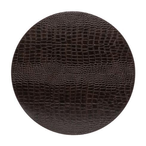 $21.00 Round Placemat 100% PU Leather, Chocolate
