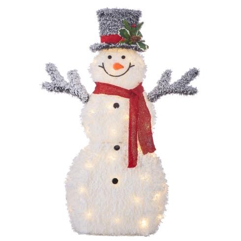 $100.00 4055804 " DC" 40" FLOCKED TINSEL LIGHTED SNOWMAN -- PREORDER
