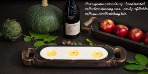 $90.00 Small Wood Candle Tray - dessert springs
