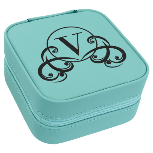 $29.99 Engravable Leatherette Jewelry Box - Teal