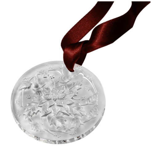 $120.00 POINSETTIA, CHRISTMAS ORNAMENT 2020 CLEAR FROSTED